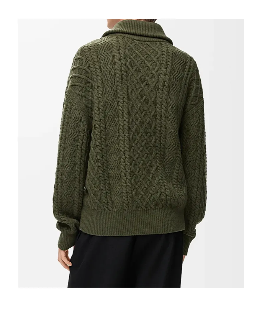 Zip-Up Sweater In Wool