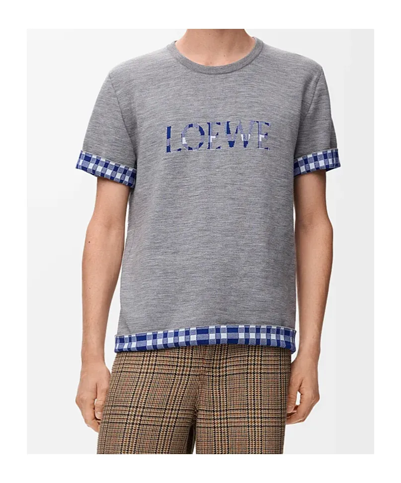 Logo-Detail Checked T-Shirt