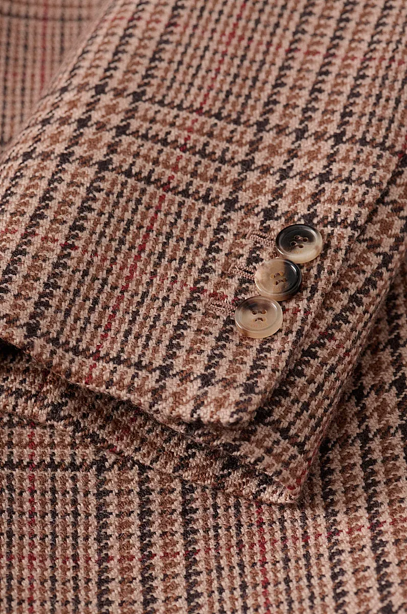 Single-Breasted Checked Jacket