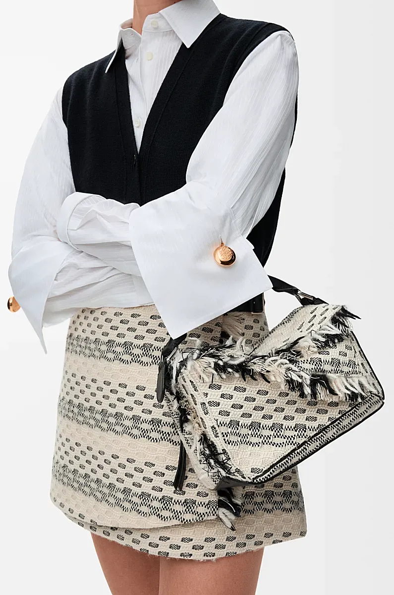 Small Woven Puzzle Shoulder Bag