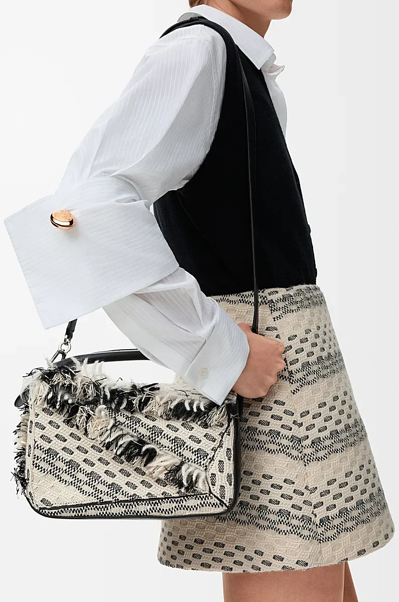 Small Woven Puzzle Shoulder Bag