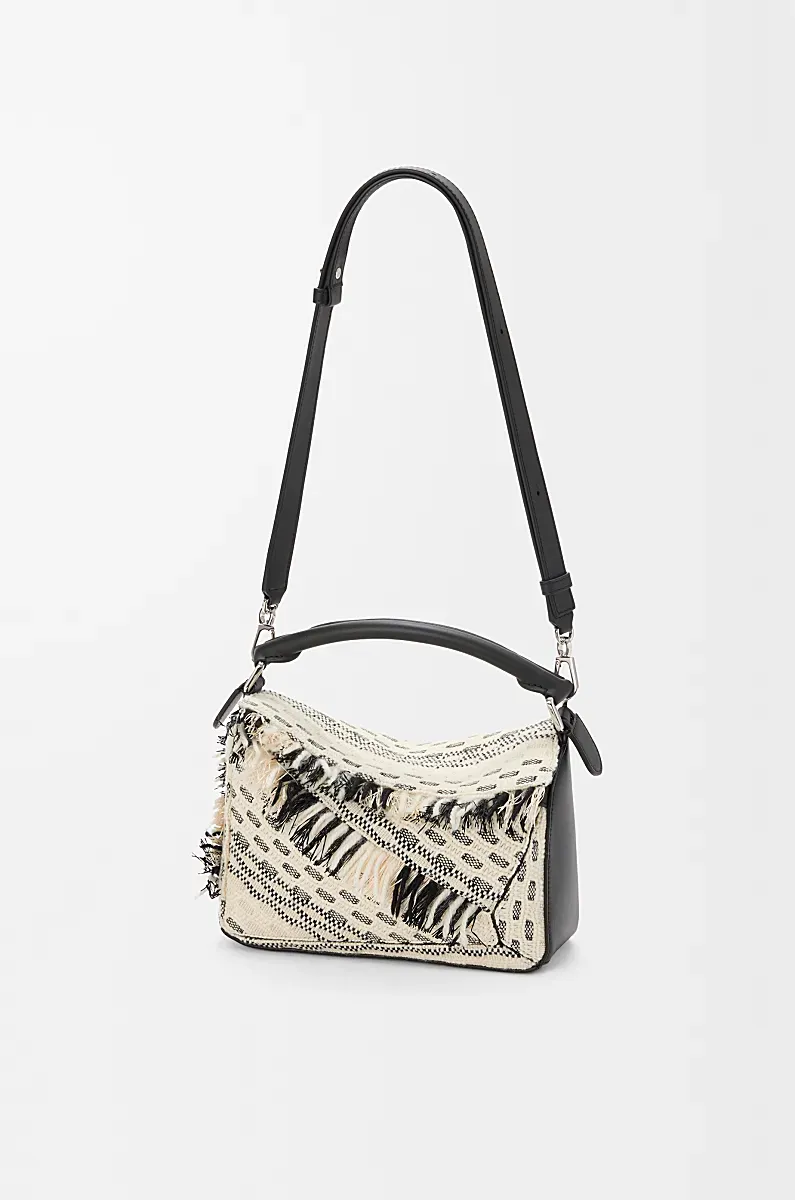 Small Woven Puzzle Shoulder Bag