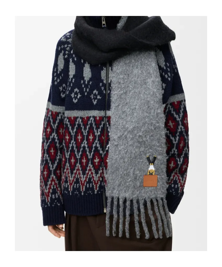 Acrobat Embroidered Fringed Scarf