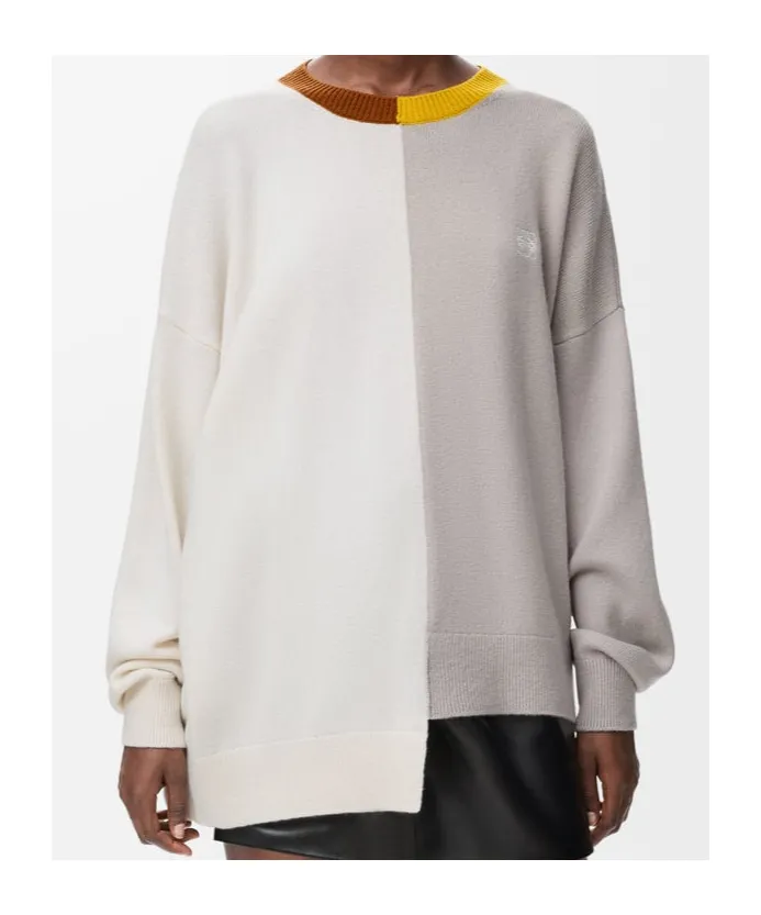Colour-Block Asymmetric Sweater