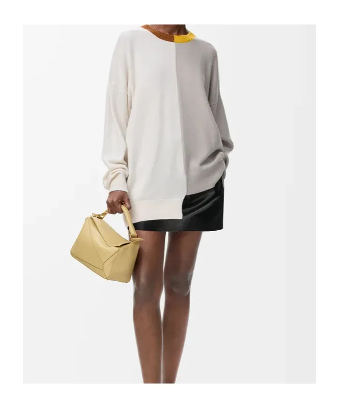 Colour-Block Asymmetric Sweater