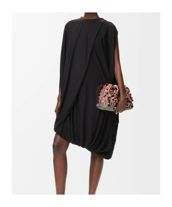 Draped Asymmetric Dress