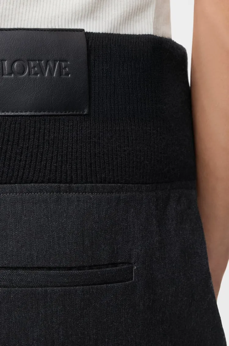 Mid Waist Gabardine Trousers
