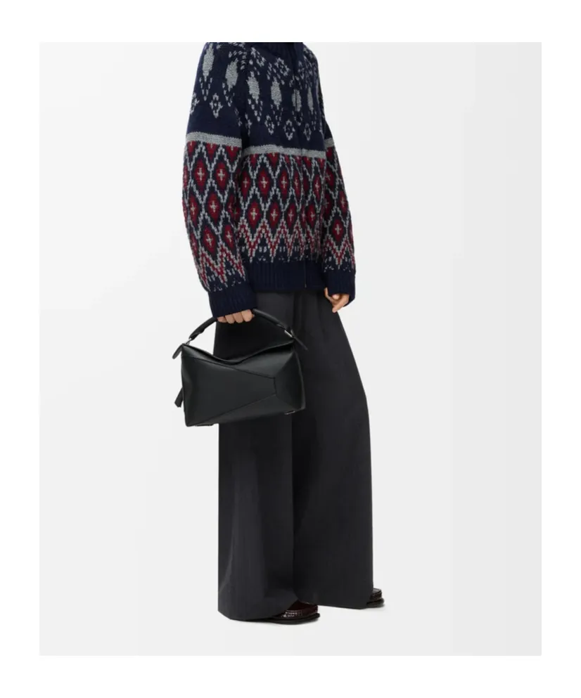 Mid Waist Gabardine Trousers