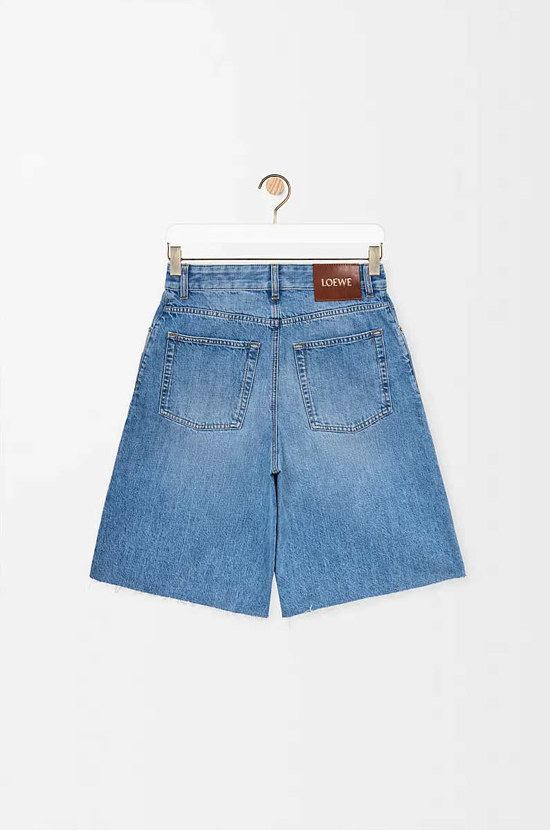 Anagram Frayed Denim Shorts