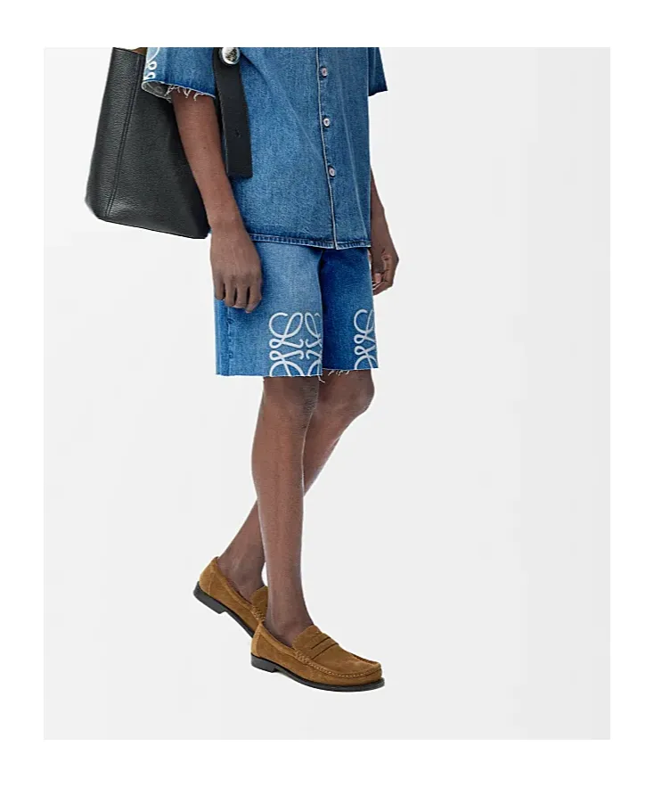 Anagram Frayed Denim Shorts