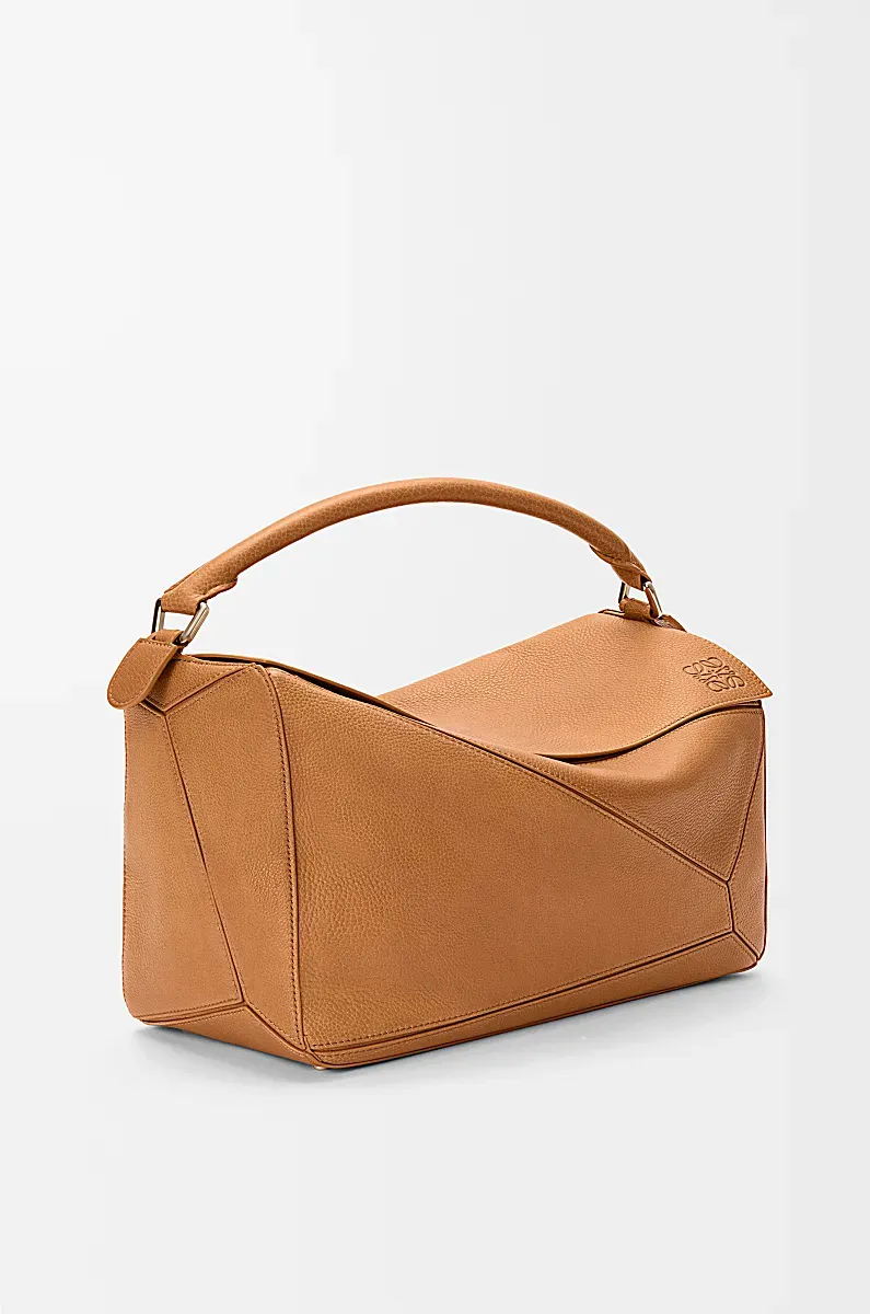 Large Puzzle Leather Tote Bag