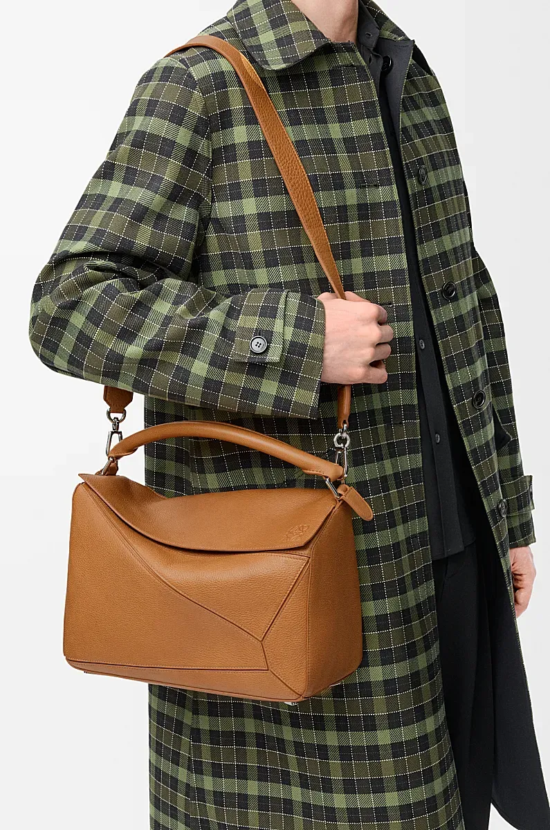 Large Puzzle Leather Tote Bag