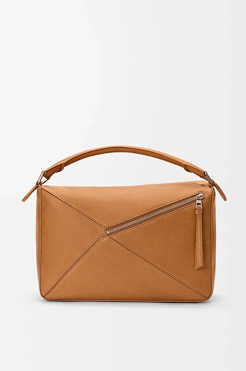 Large Puzzle Leather Tote Bag