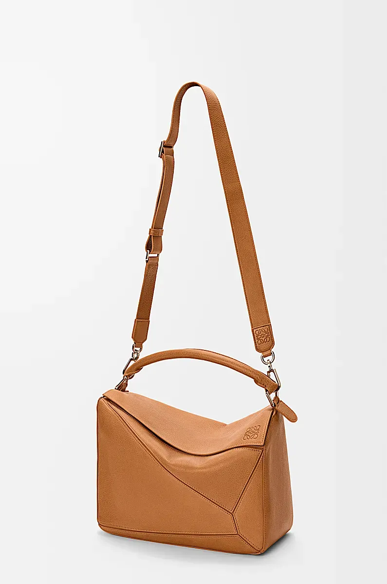 Large Puzzle Leather Tote Bag