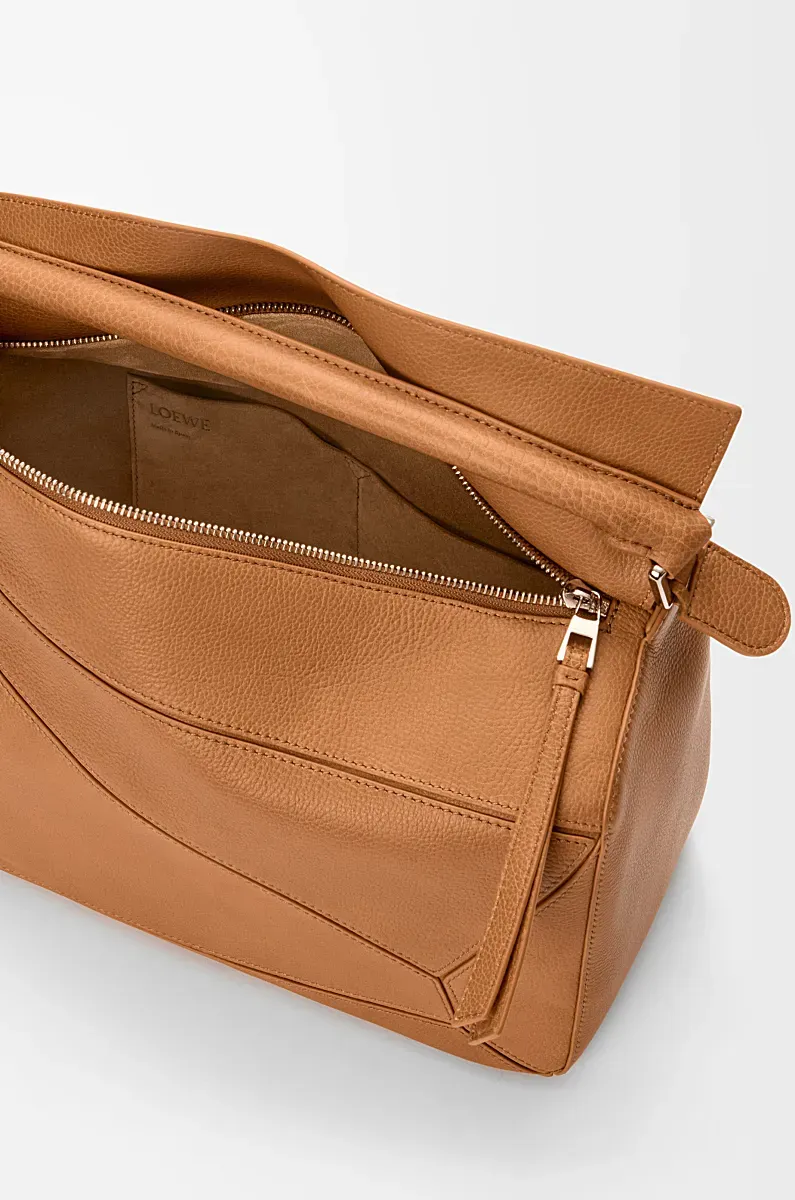 Large Puzzle Leather Tote Bag