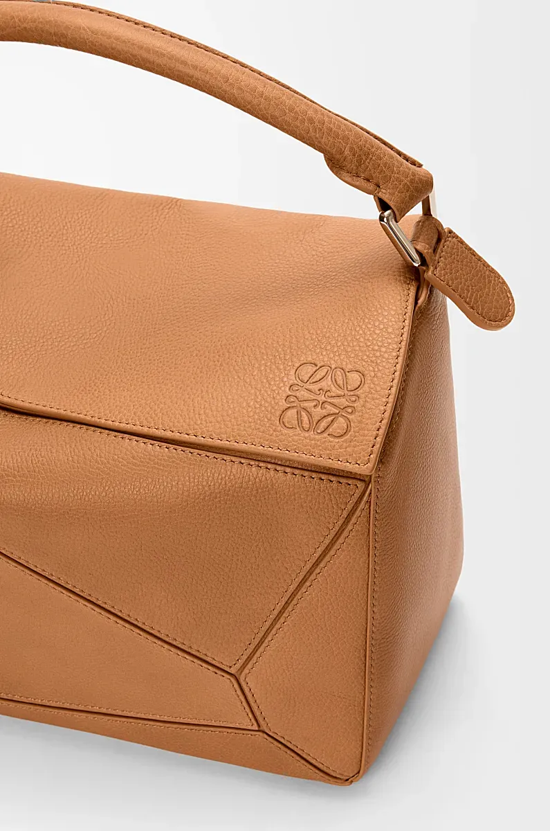 Large Puzzle Leather Tote Bag
