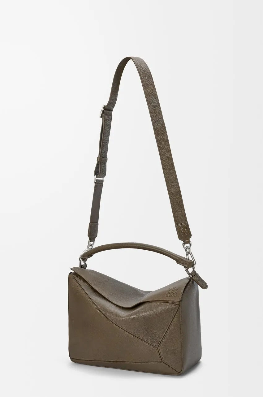 Large Puzzle Leather Tote Bag