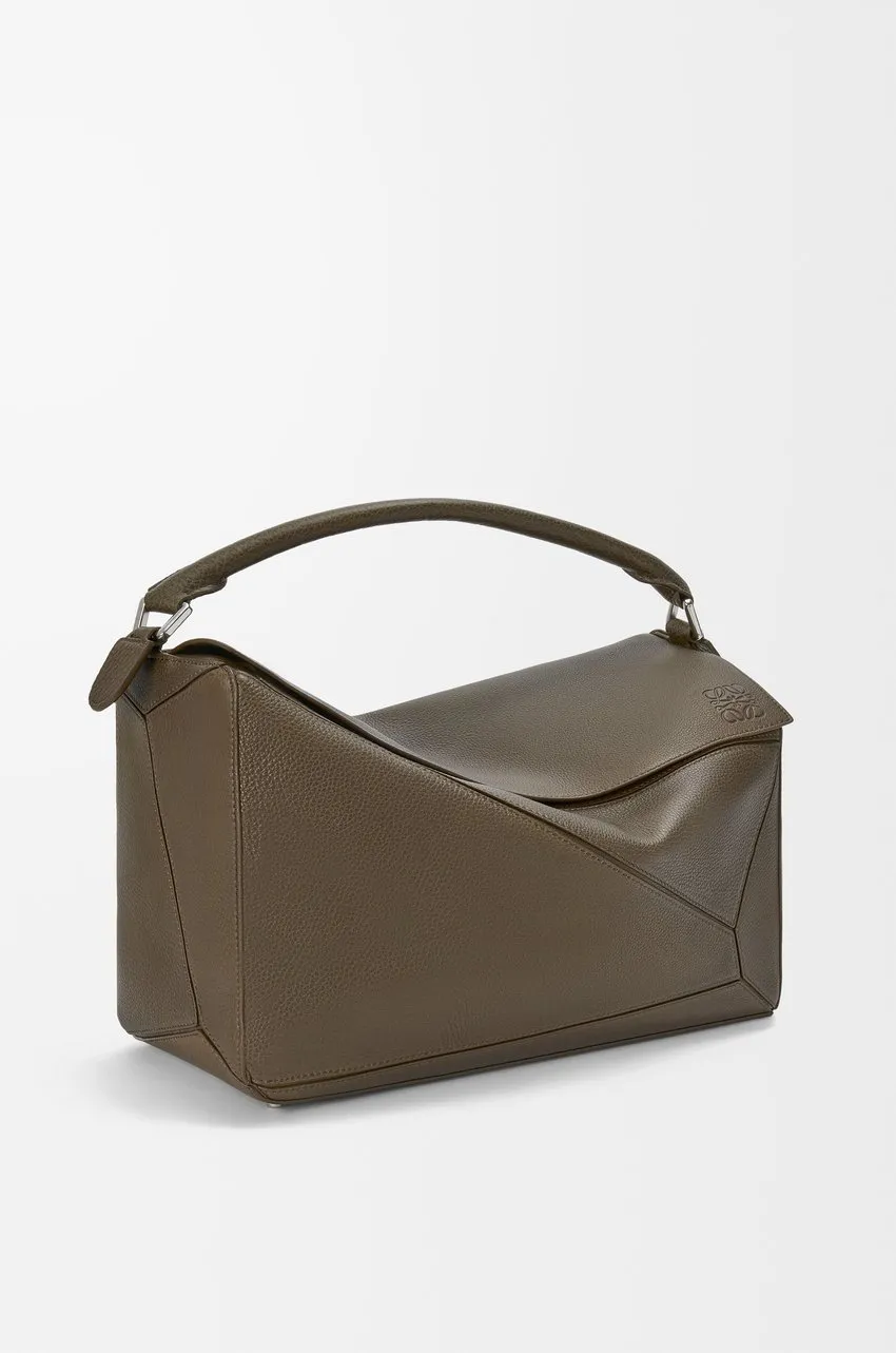 Large Puzzle Leather Tote Bag