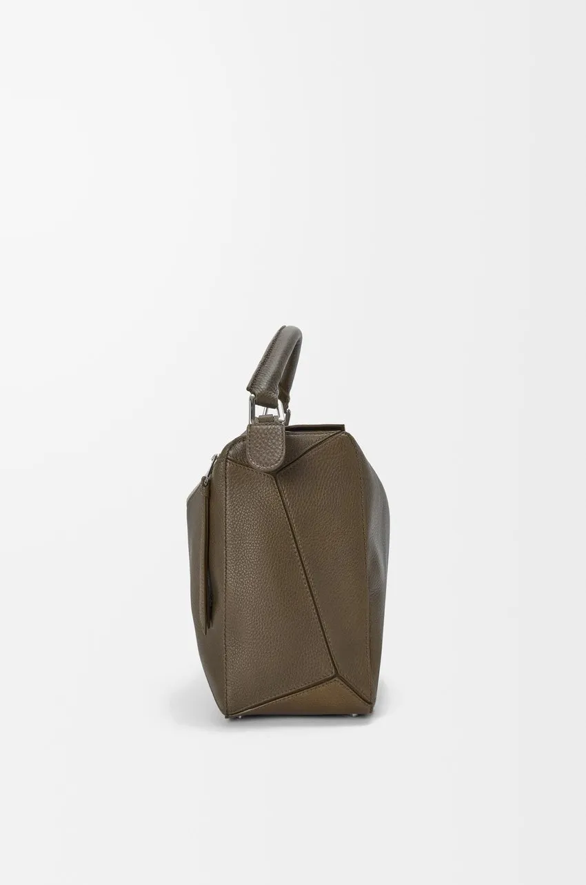 Large Puzzle Leather Tote Bag
