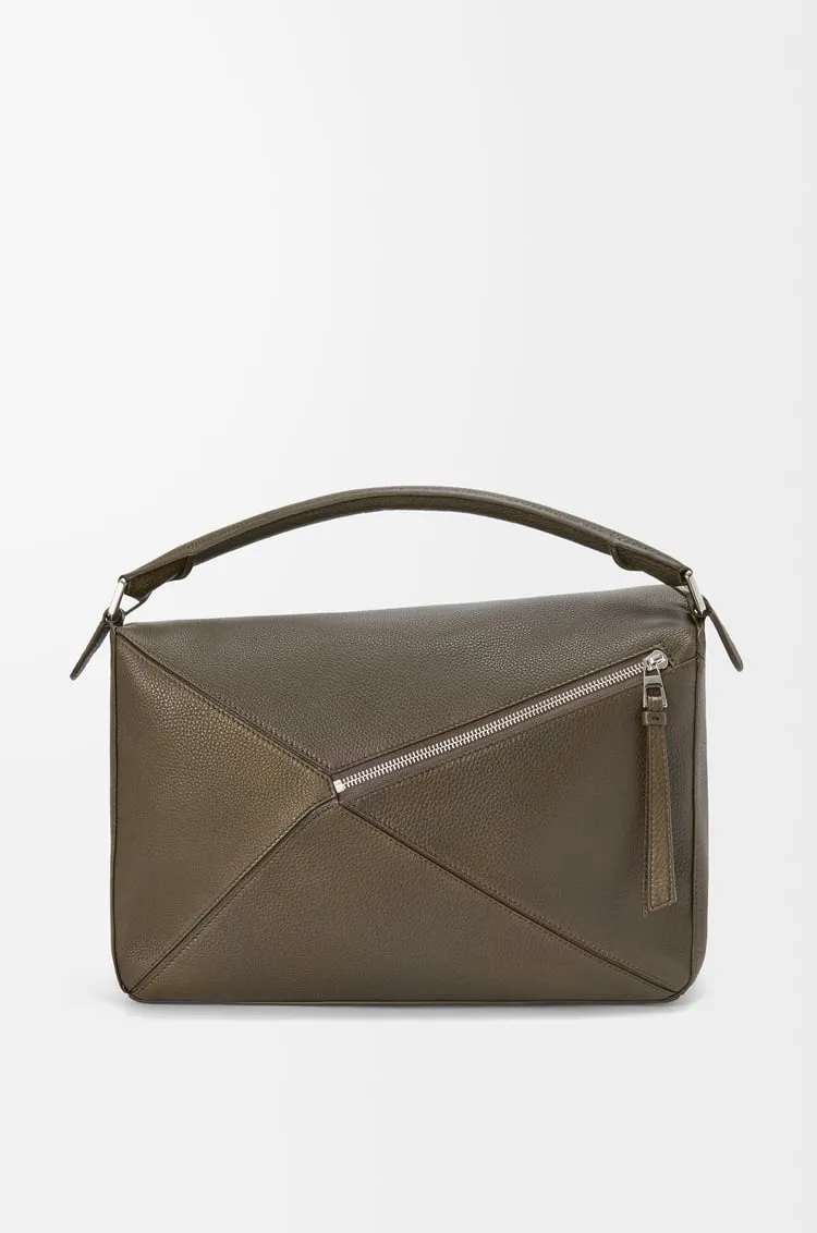 Large Puzzle Leather Tote Bag