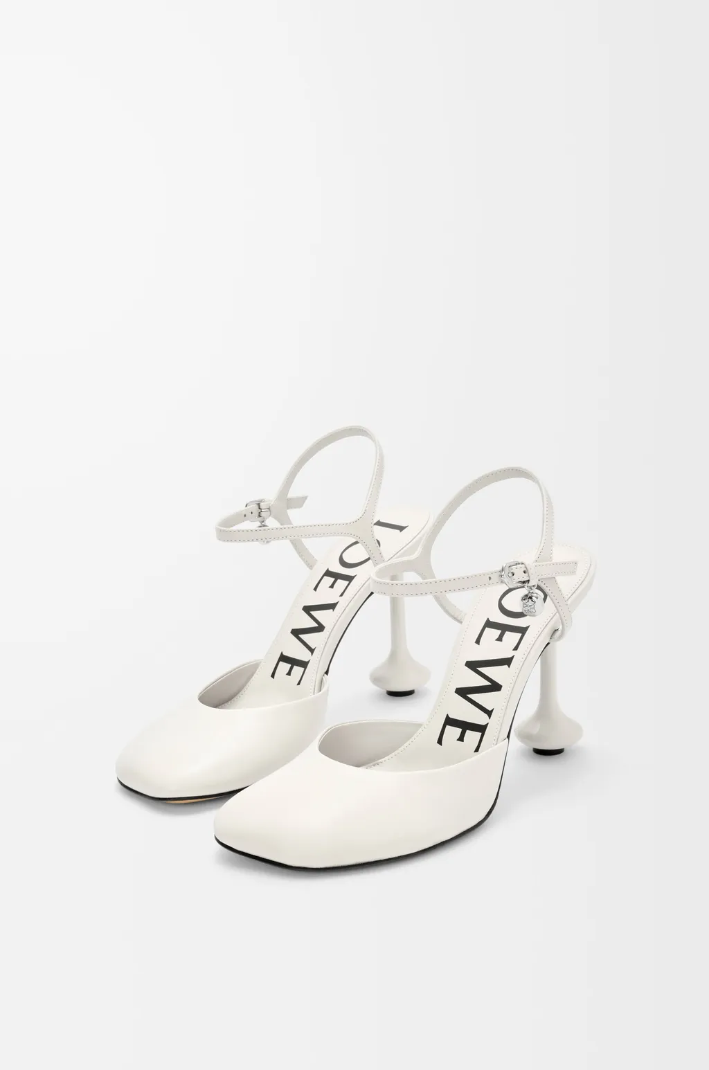 Ankle-Strap Bulb-Heel Pumps