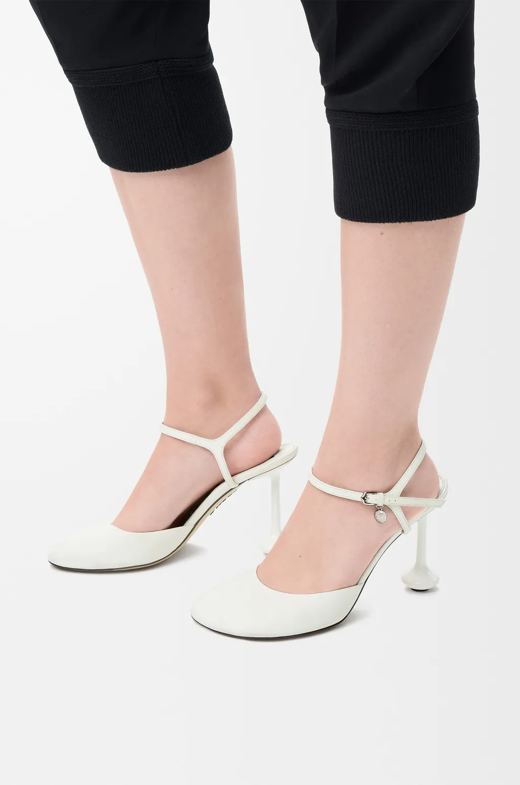 Ankle-Strap Bulb-Heel Pumps