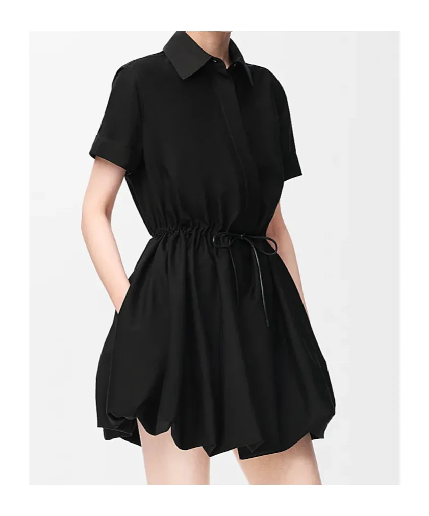 Drawstring Shirt Dress