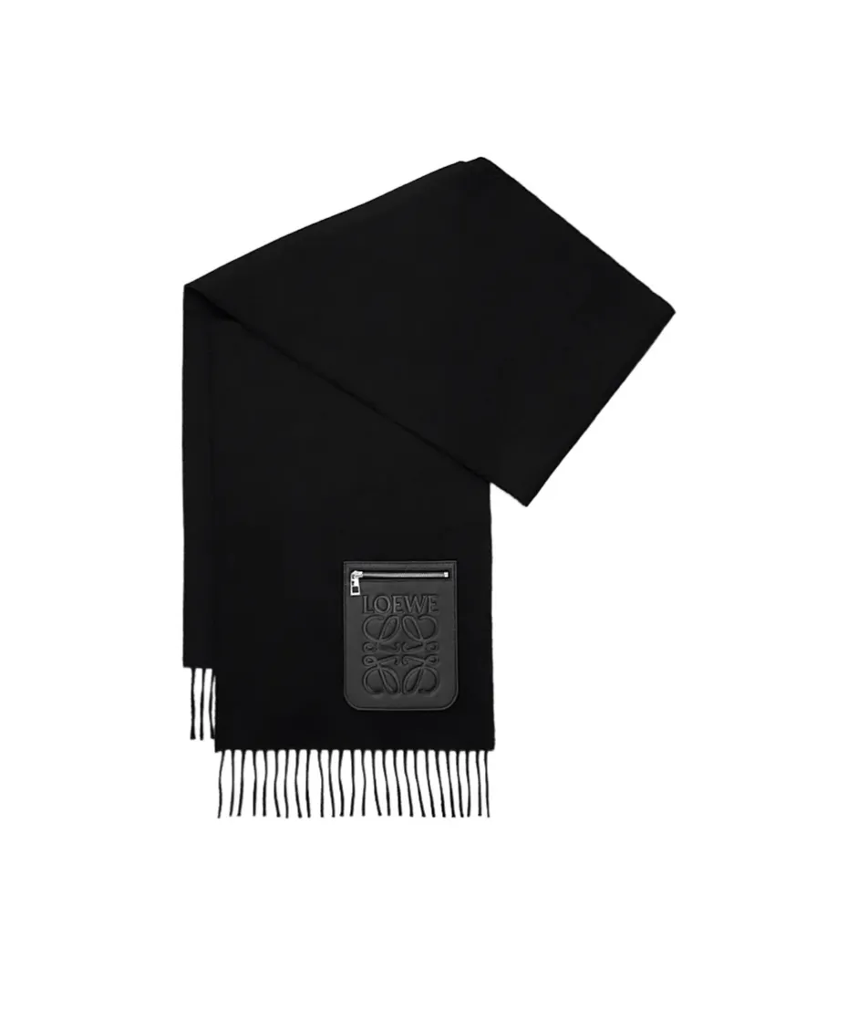 Logo-Patch Fringed Scarf