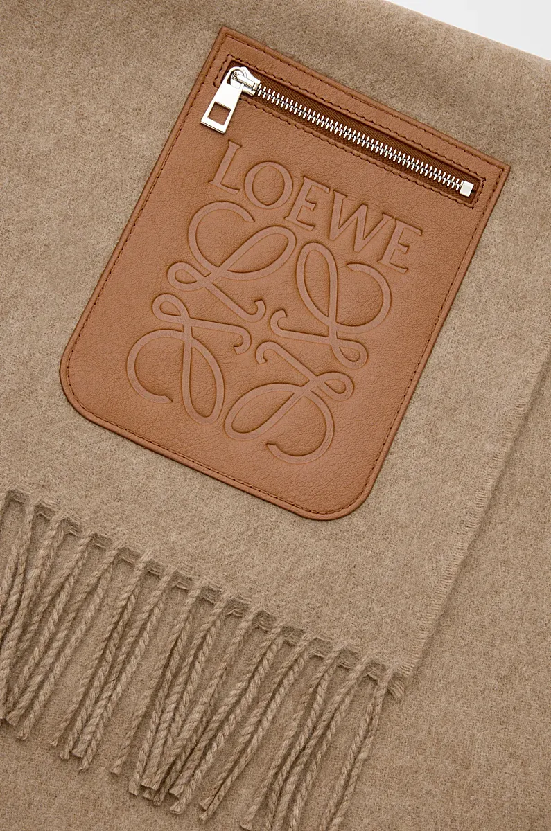 Anagram Embossed Zipped Scarf