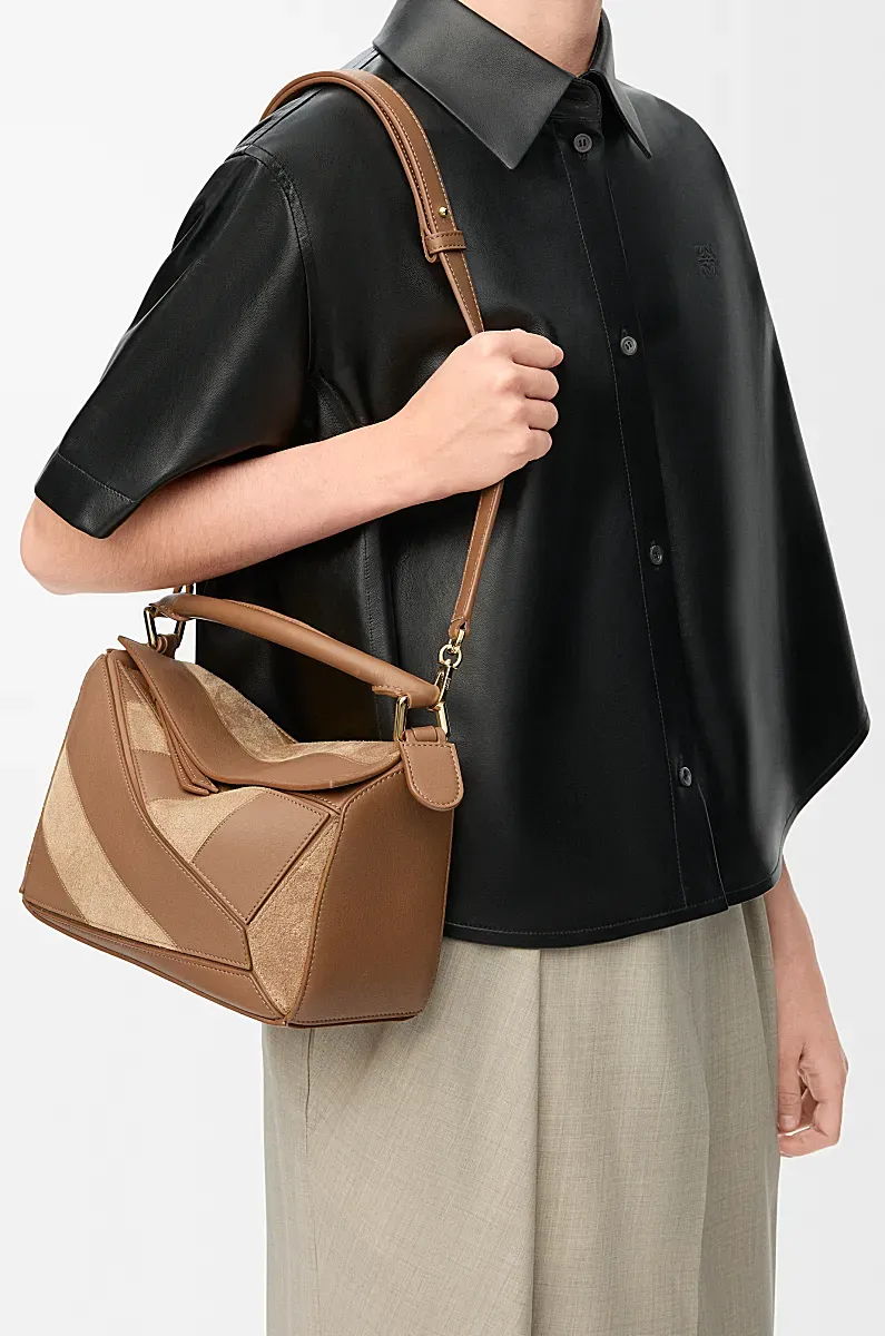 Small Puzzle Striped Tote Bag