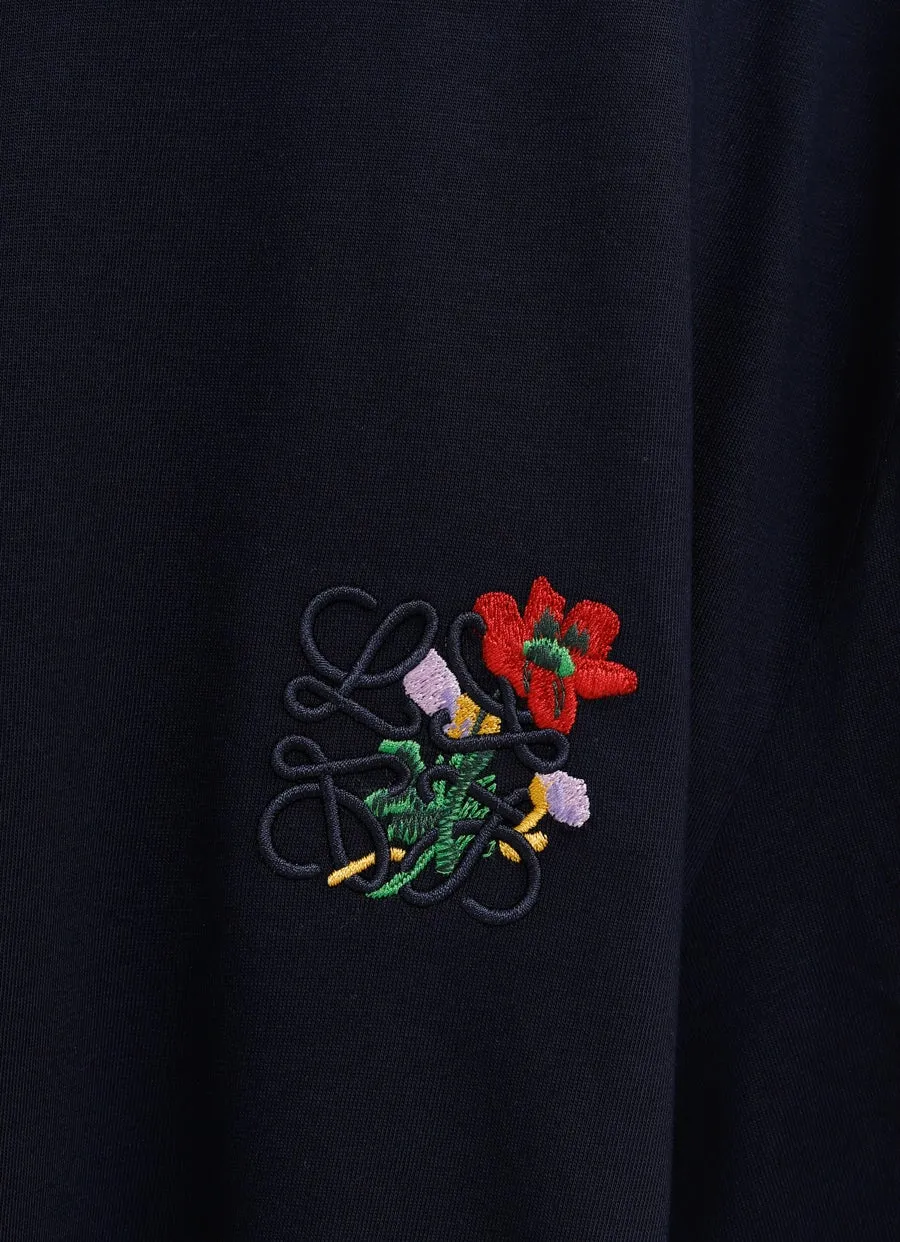 Floral-Embroidered T-Shirt