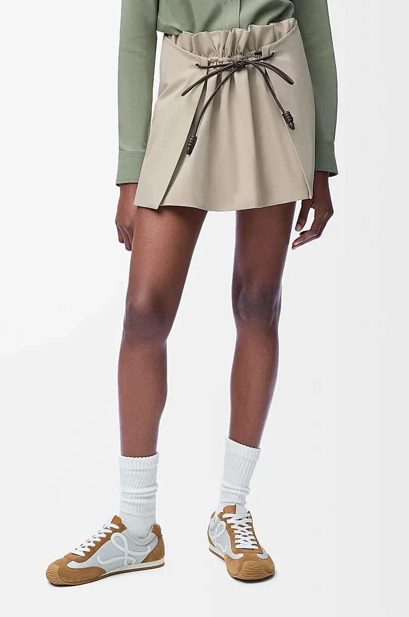 Drawstring Mini Skirt