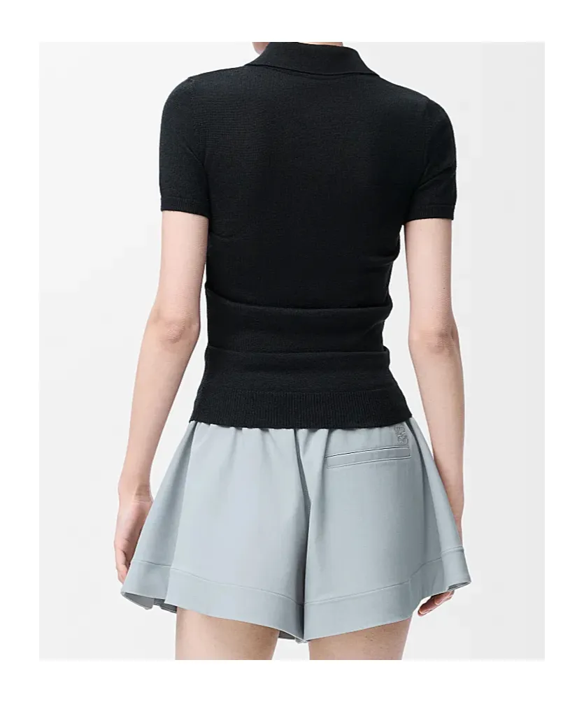 Short-Sleeved Polo Sweater