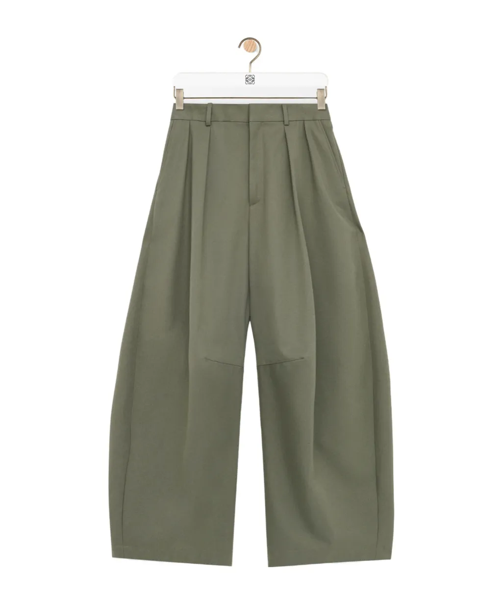 Barrel Trousers In Cotton And Silk