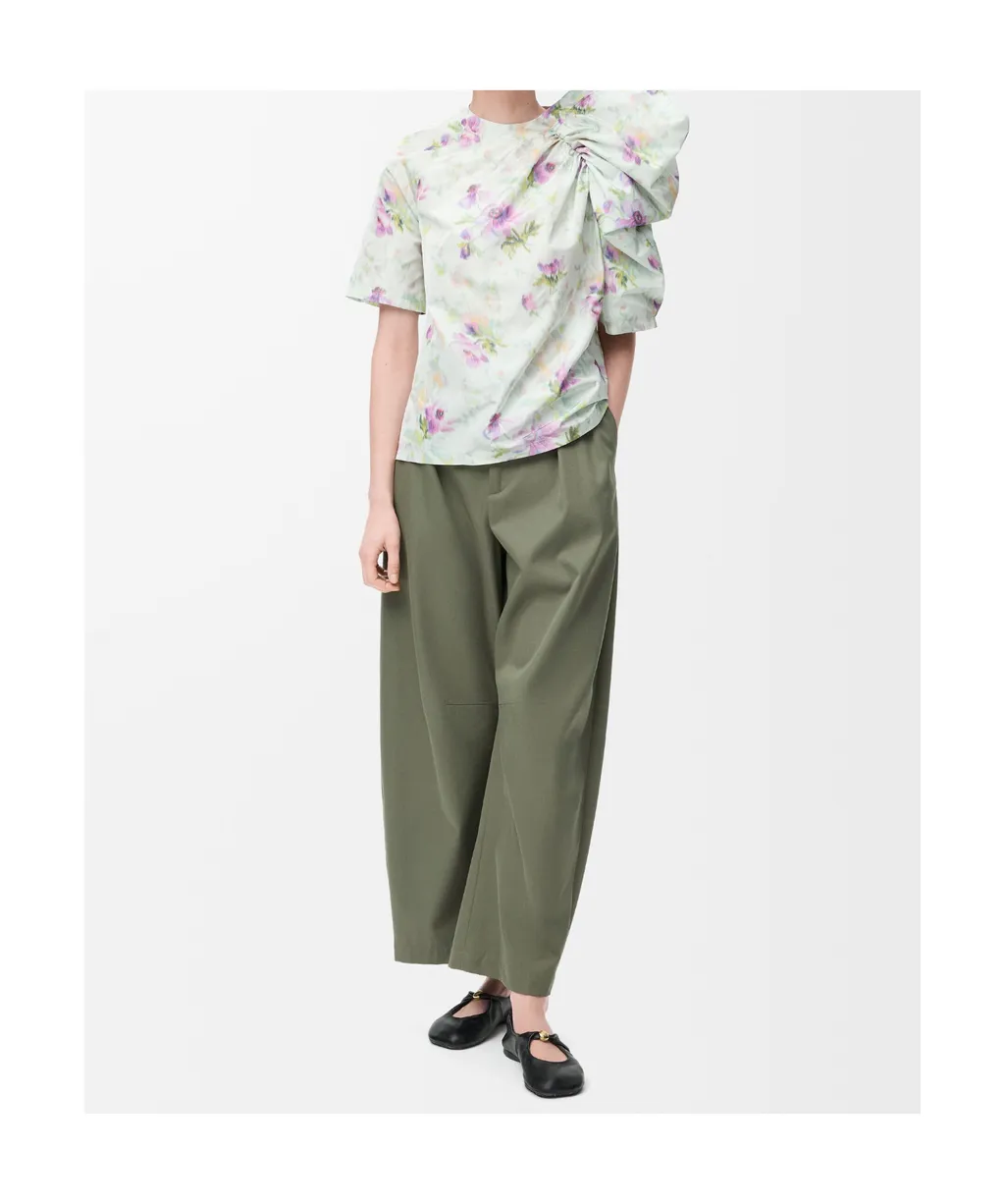 Barrel Trousers In Cotton And Silk