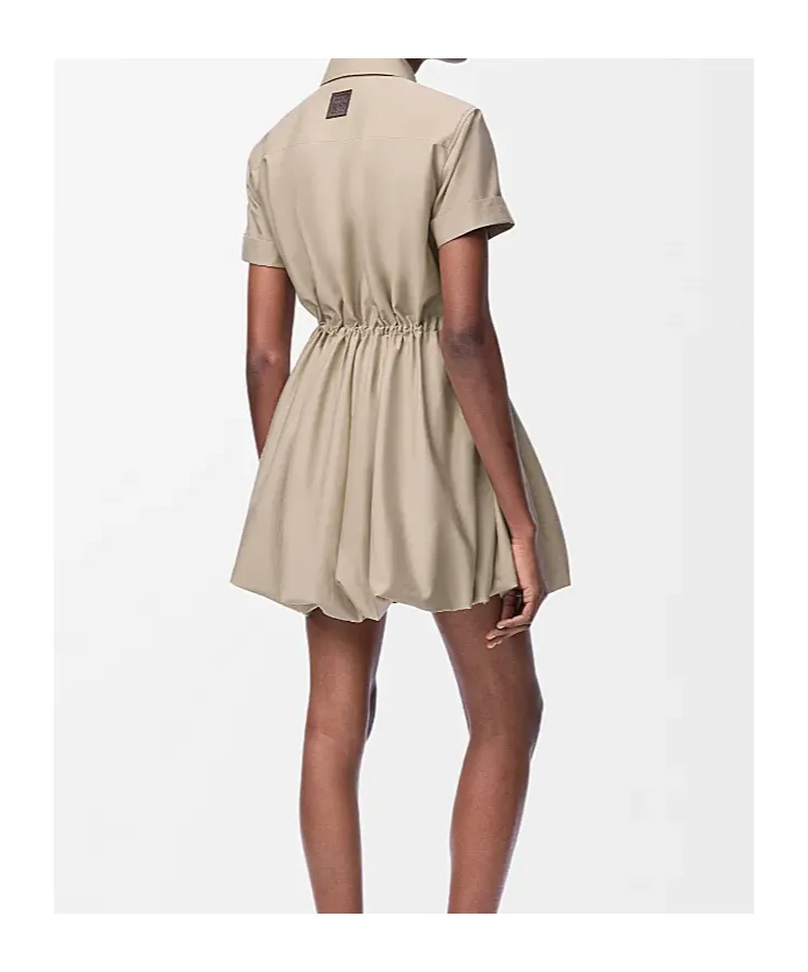 Short Sleeve Dress In Cotton And Silk