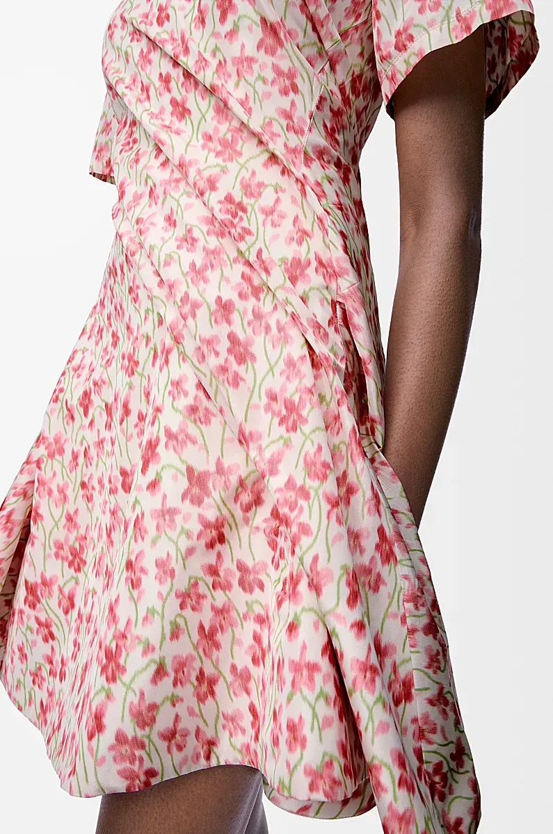 Floral Printed Twisted Dress
