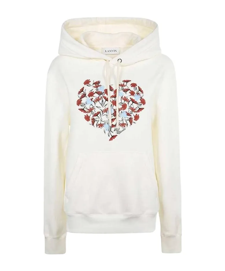 Floral-Print Drawstring Hoodie