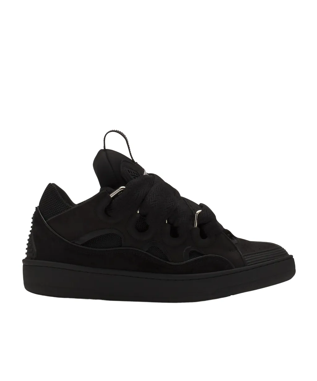 Curb Round Toe Lace-Up Sneakers