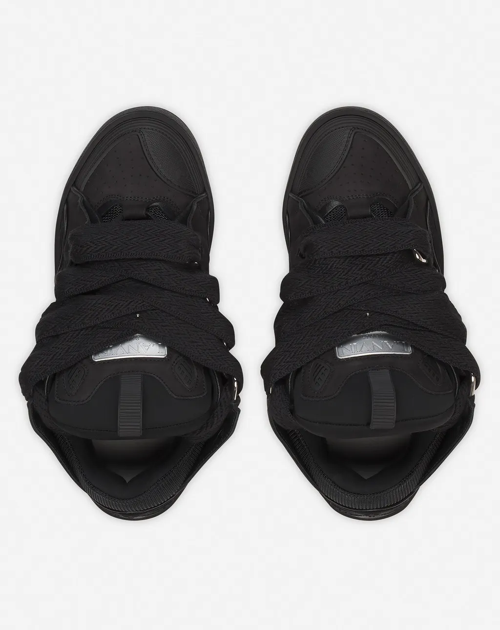 Curb Round Toe Lace-Up Sneakers