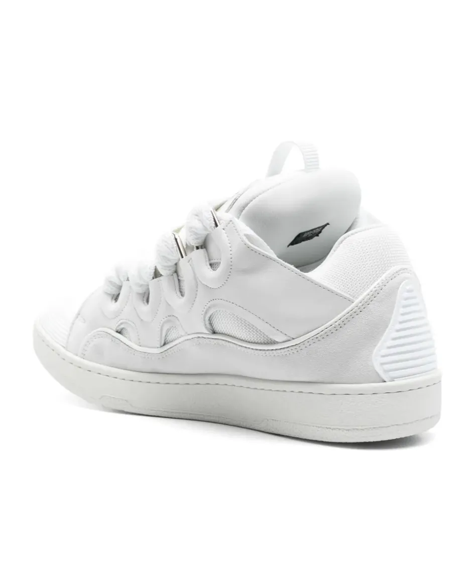 Curb Round Toe Lace-Up Sneakers