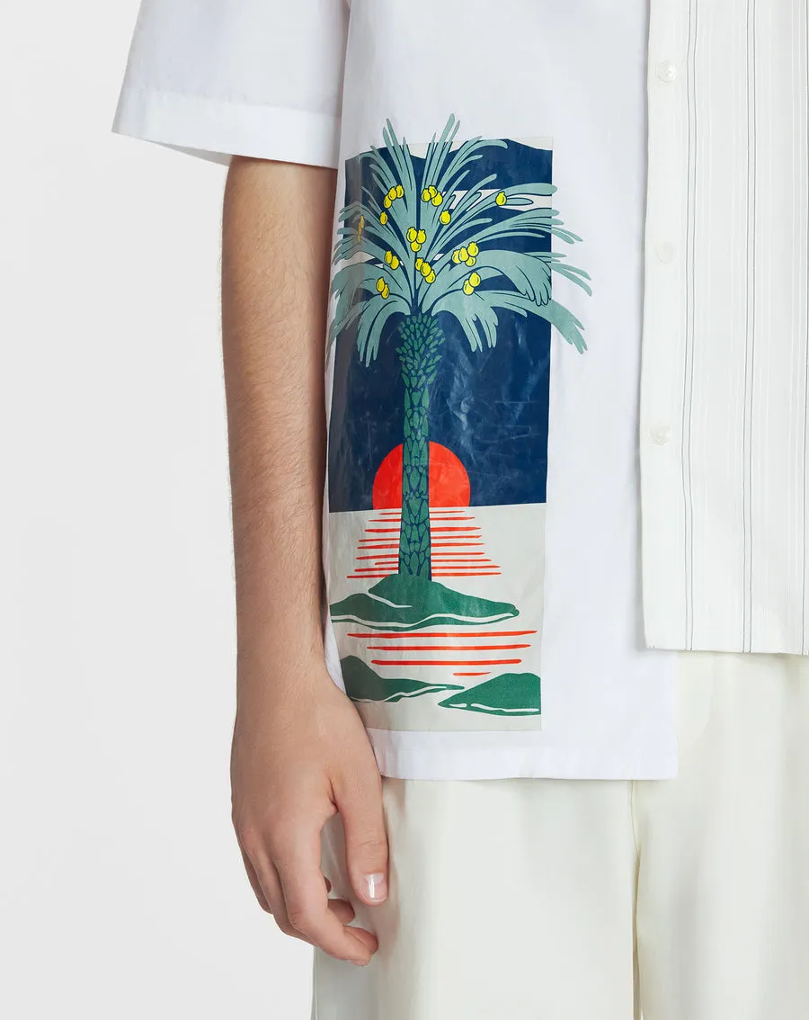 Graphic Printed Panelled Shirt