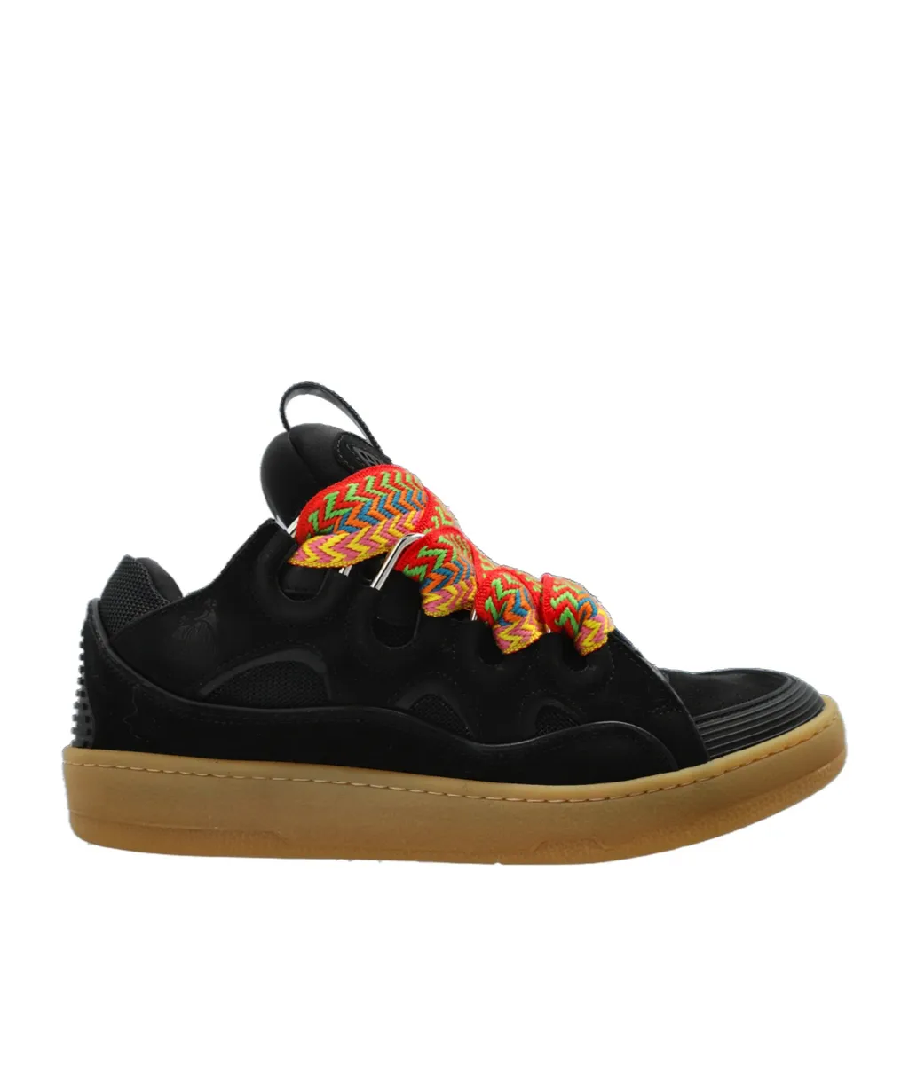Curb Round Toe Lace-Up Sneakers