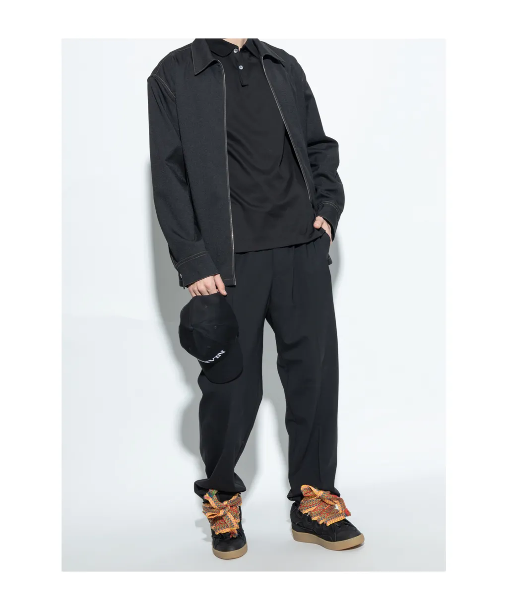 Curb Round Toe Lace-Up Sneakers