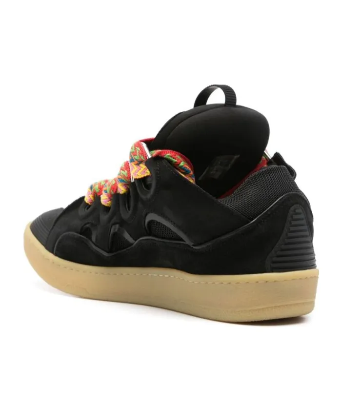 Curb Round Toe Lace-Up Sneakers