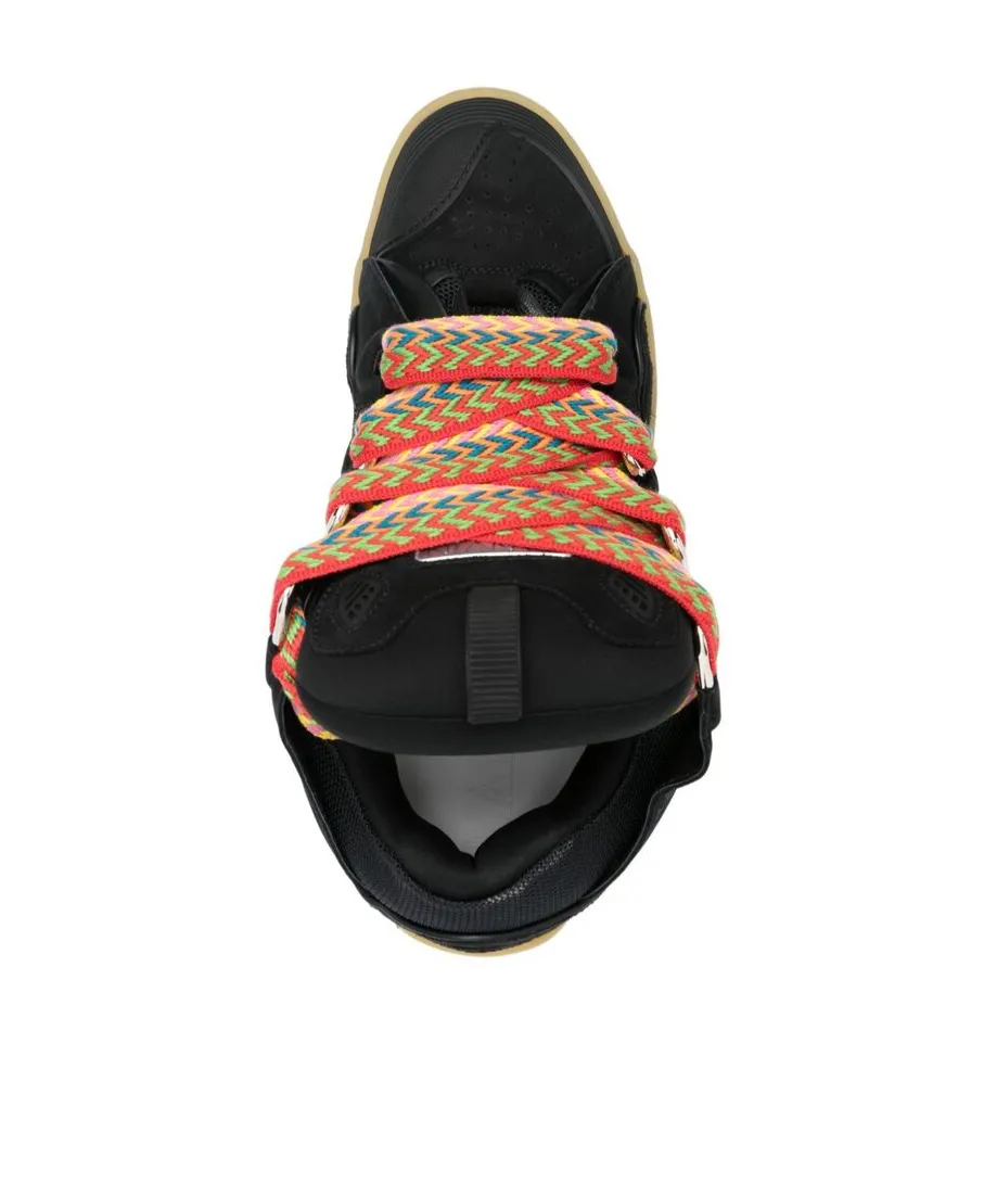 Curb Round Toe Lace-Up Sneakers