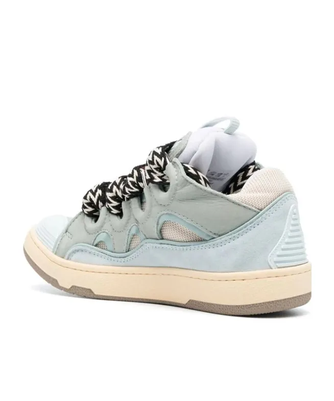 Curb Round Toe Lace-Up Sneakers