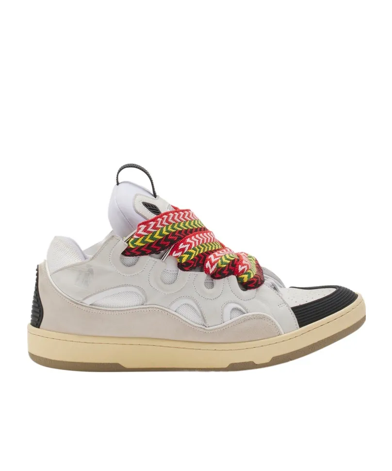 Curb Round Toe Lace-Up Sneakers