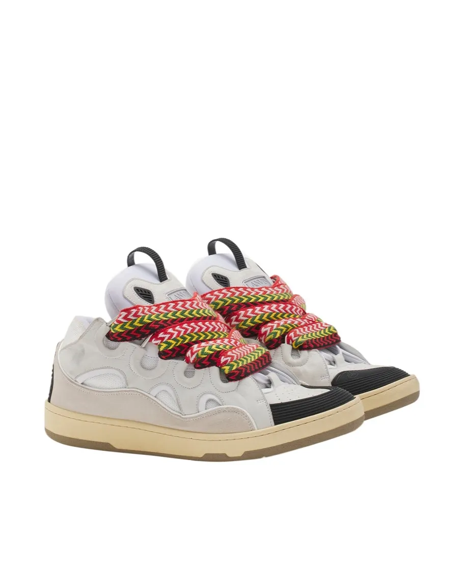 Curb Round Toe Lace-Up Sneakers
