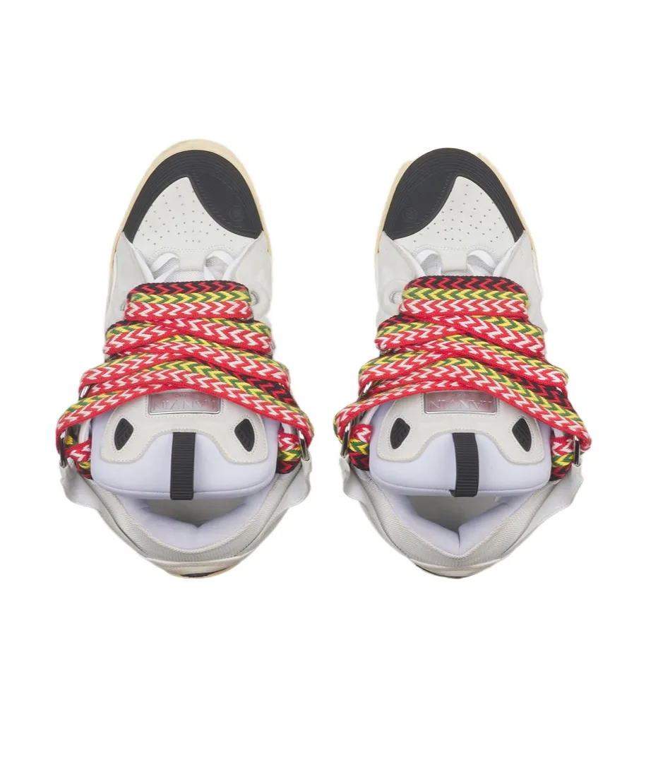 Curb Round Toe Lace-Up Sneakers